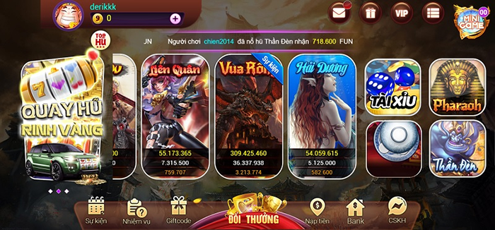 Loạt game quay hũ 9fun Club chất nhất thị trường game ăn tiền Việt Nam