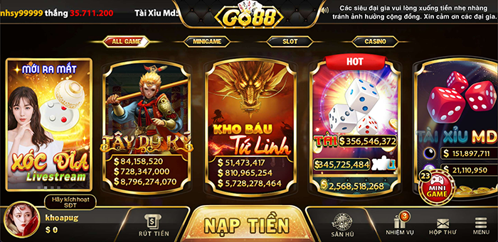 Top 7 game bài Go88 xanh chín hấp dẫn thu hút người chơi nhất năm 2023